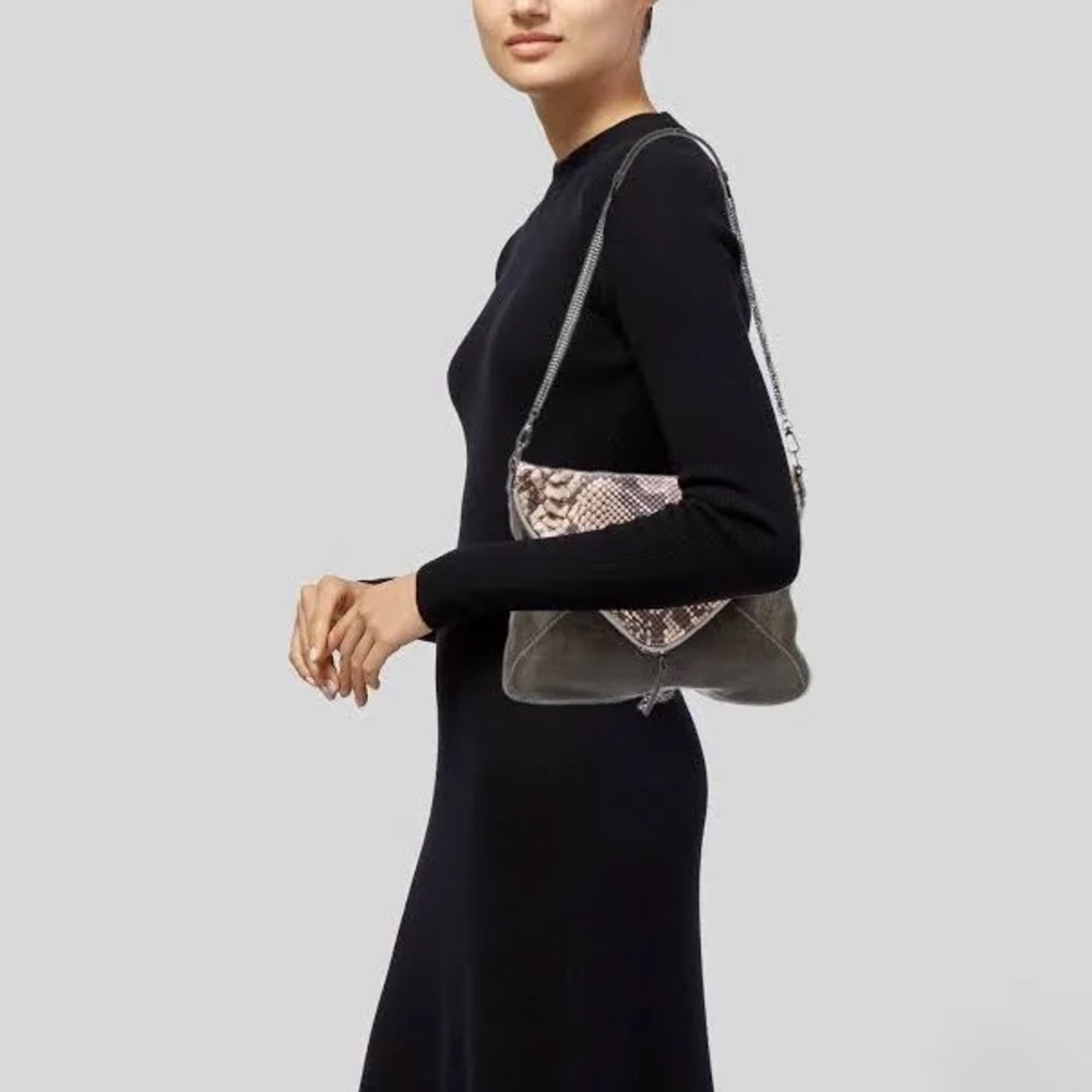 Boyy Slash Printed Python Envelope Bag, Black - image 6